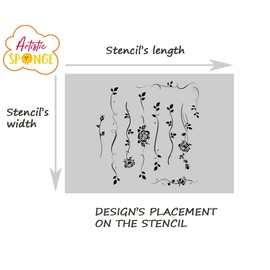 Roses Borders Reusable Stencil A3 A4 A5 & Bigger Sizes Shabby Chic Style Valentine's / Rose1 (PVC Reusable Stencil, A5 Size - 148 x 210 mm, 5.8 x 8.3 in)