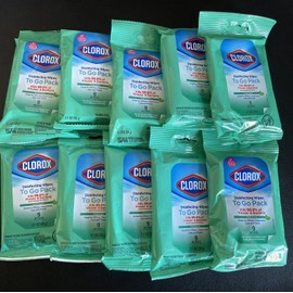 Clorox 10x Clorox  Disinfecting Wet Wipes Travel Size 9 Pieces Each New