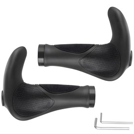 Bike Handlebar Grips, Soft Gel Inserts Shock Resistance Ergonomics Comfort Design,for MTB Bicycle Mountain Bike Grip (Horns-Black)