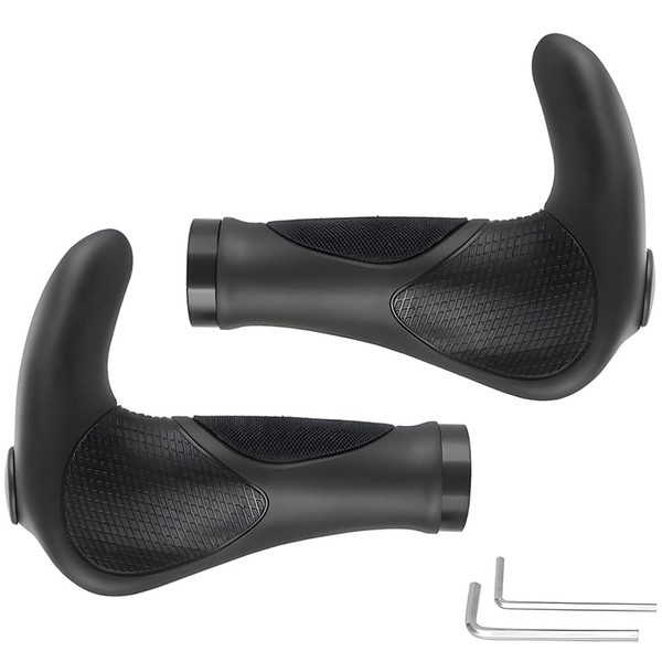 Bike Handlebar Grips, Soft Gel Inserts Shock Resistance Ergonomics Comfort