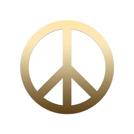 Peace Sign Car Sticker Vinyl Decal Notebook Car Window Laptop 5.5" x 5.5" (Gold)