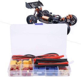 Keenso Kit de Reparación de Batería de Litio RC, Cable RC 14AWG, Enchufe RC T, Motor Eléctrico de Batería de Litio RC, Adaptador Macho Hembra XT60, Conector de Enchufe de 3,5mm