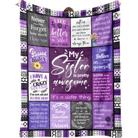 Sister Gifts Blanket Sister Birthday Gifts from Sister Best Friend Birthday Gift for Women Bestie Gifts for Women Unique Sister Gifts for My Dear Sister on Mother's Day 60x 50 Soul Sister Gifts