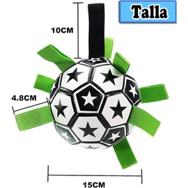 FRANCISCO Juguetes para Perros Balón de Fútbol,Pelota de Fútbol para Perros con Pestañas de Agarre, Pelota de Práctica Perro Duradera para Perros, Juguete Interactivo para Tirar de Perros. (Estrellas)