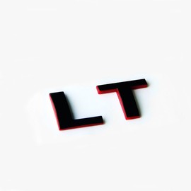 1x OEM LT Letter Nameplate Emblem Badge Compatible with Silverado Sierra Tahoe Suburban Glossy (2007-2018 Redline)