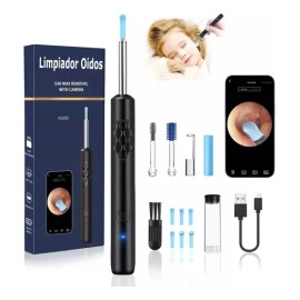 CIICII Limpiador De Oidos Camara Kit DE 11piezas, Eliminación De Cera Para Los Oídos Recargable Inalámbrico Wifi, Ear Wax Remover Portátil con Camara 1080P y Luz, Compatible con Android e ios