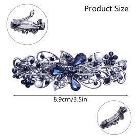 Xgvzs 4 PCS Vintage Flower Jewelry Design Hairpin Hair Barrettes Flower Crystal Rhinestones Clips for Women and Girls French Style Hair clips Hair Accessories