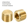sourcing map Brass Pipe Plug 1/4 NPT Male Thread Hex