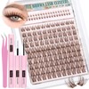 Brown Lash CLusters Kit with Bottom Lash Clusters Wispy Brown
