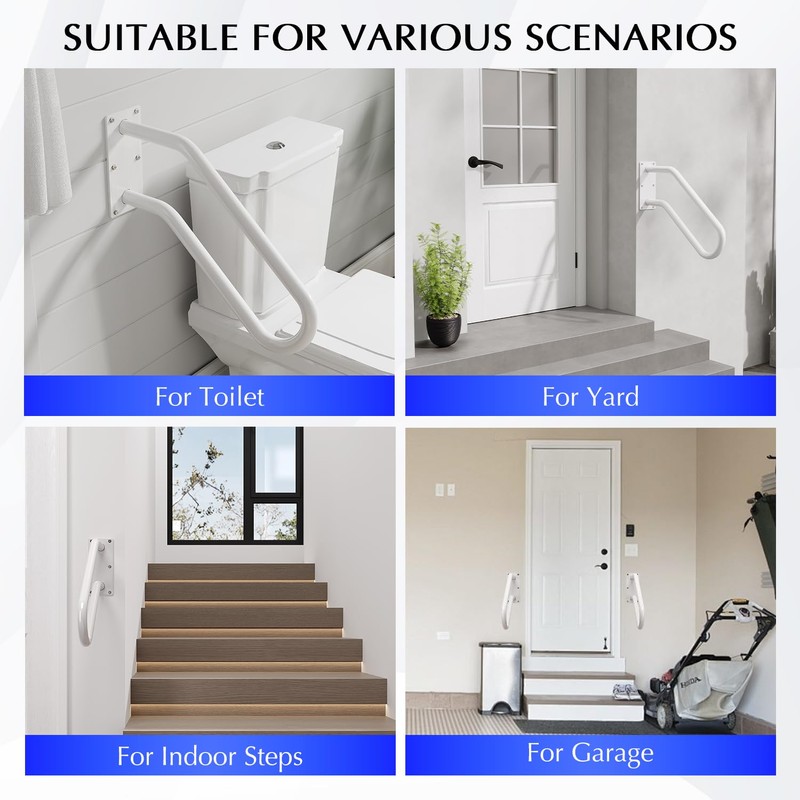 Hand Rails for Outdoor 1-2 Steps, Indoor Stairs, Bathroom, Wall