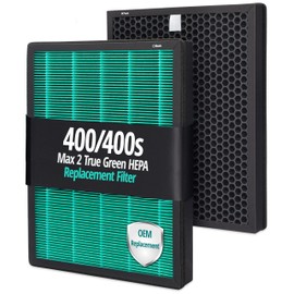 Trendiees Filter Replacement Compatible with Coway Airmega 400, Air Purifier 400S 400(G) 400S(G) Max2, True Green HEPA and Active Carbon Filter Set Smart Purifiers, AP-2015-FP