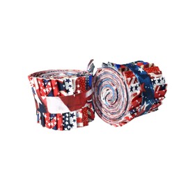Rantepao - 2.5 inch American Patriotic Jelly Roll 100% Cotton Fabric Quilting Strips