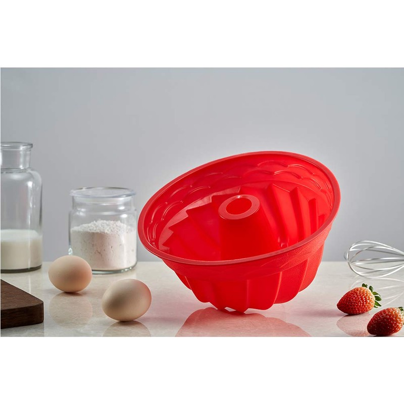 IELEK Silicone Fulted Pan Cake Nonstick Jello Molds Tube for