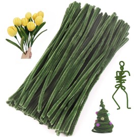 Pipe Cleaners,Pipe Cleaners for Crafts,Pipe Cleaner Crafts,Chenille Stems for Craft Adults DIY Arts&Crafts Supplies (Green 200)