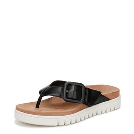 Vionic Women's Uptown Marin Flip-Flop, Black Leather, 10