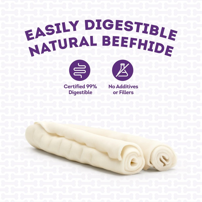 Treatly USA Beefhide Rolls 8-9" Dog Chew Treats - Natural