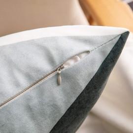 MIULEE Pack of 2 Geometric Suedette Cushion Covers Decorative Square Throw Pillow Case Luxury Pillowcases for Couch Livingroom Sofa Bed with Invisible Zipper 45 cm x 45 cm 18 x18 Inch Grey Green