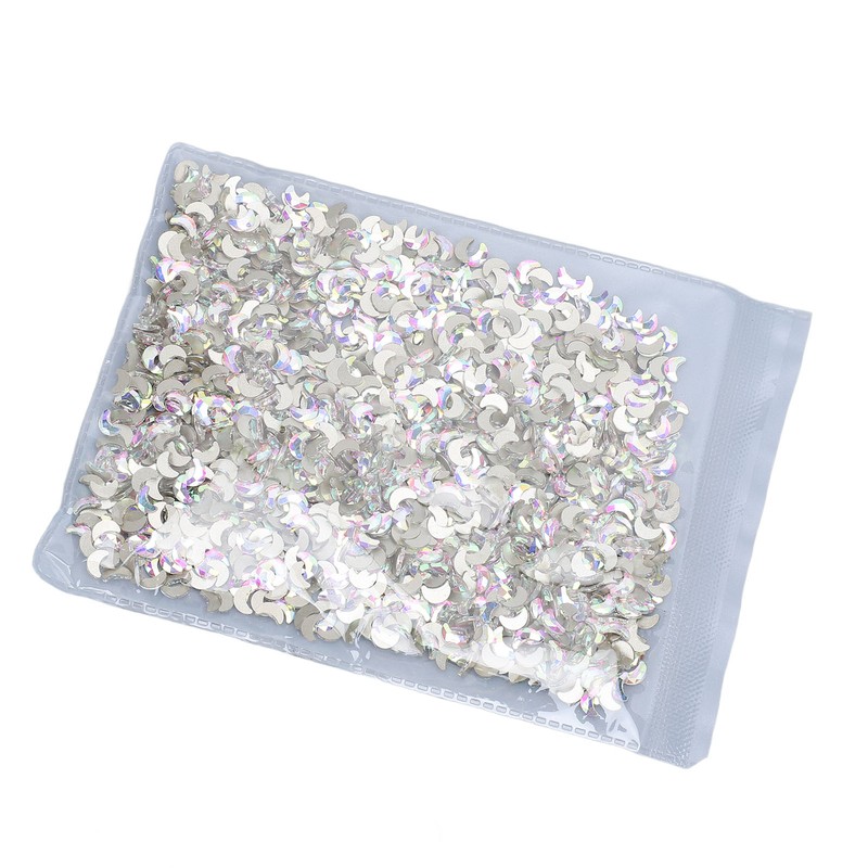 Crescent Moon Rhinestone Flatback Nail Art Jewelry Glittering Secure Fit