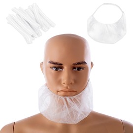 Pack of 100 Fleece Beard Protectors for Men, Beard Net, Beard Protection, Face Hair Protection, Mesh Mask, Breathable Protection, Dust Protection, Suitable for Restaurant Use, Fabric Protection
