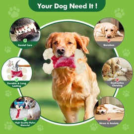 Zinbo Dog Toys for Aggressive Chewers, Dog Chew Toys for Large Dogs, Tough Dog Toys for Aggressive Chewers, Dog Chew Toys for Aggressive Chewers, Dog Toys to Keep Them Busy with Real Beef Flavors