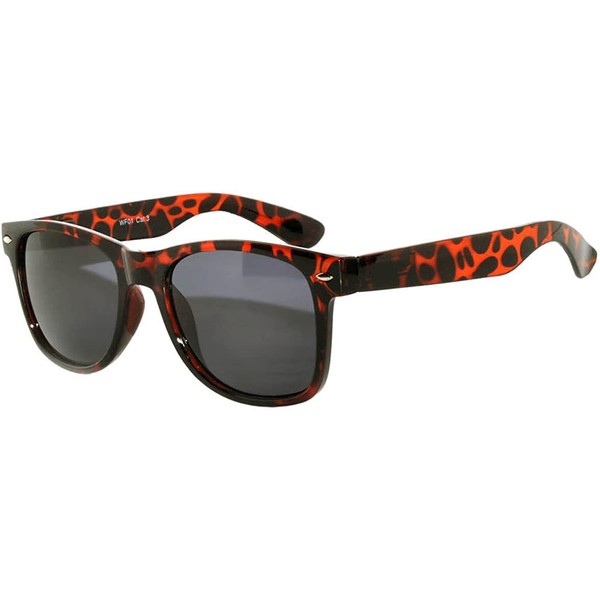OWL Retro 80's Unisex Vintage Sunglasses Leopard Frame Smoke Lens