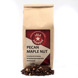 Lola Savannah Pecan Maple Nut Flavored Whole Bean Coffee - Gourmet Coffee Infused with Real Pecan Pieces and a Touch of Maple Syrup, Caffeinated, 2lb Bag