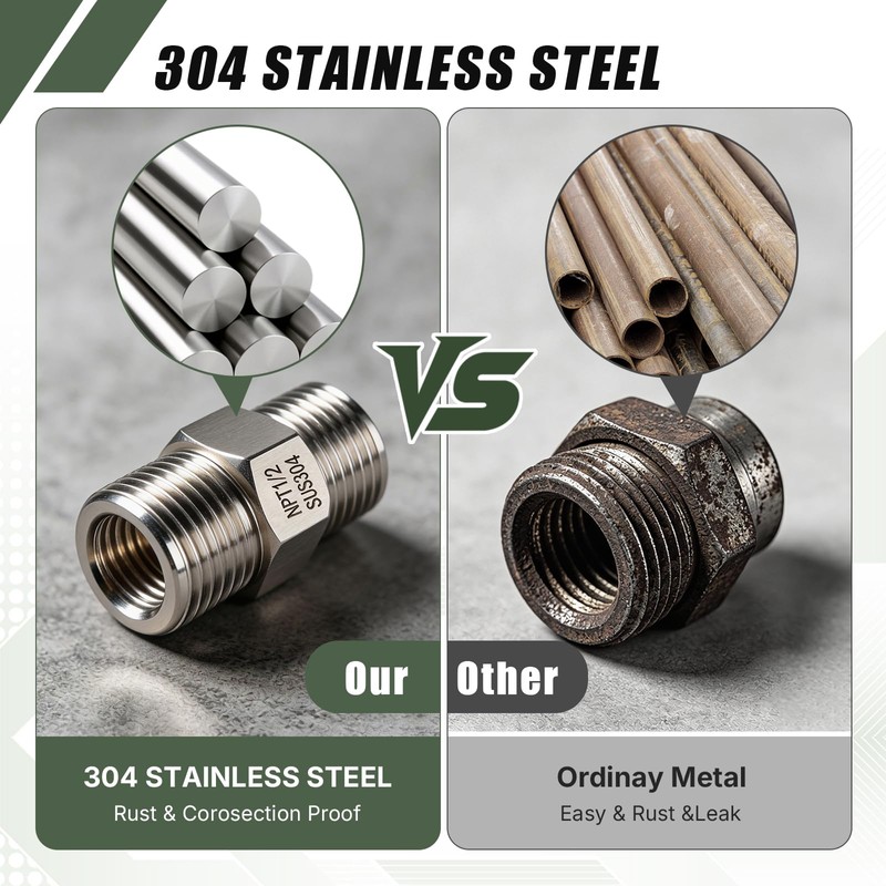 Hex Nipple 1/2" NPT Male x 1/2" NPT Male Threaded