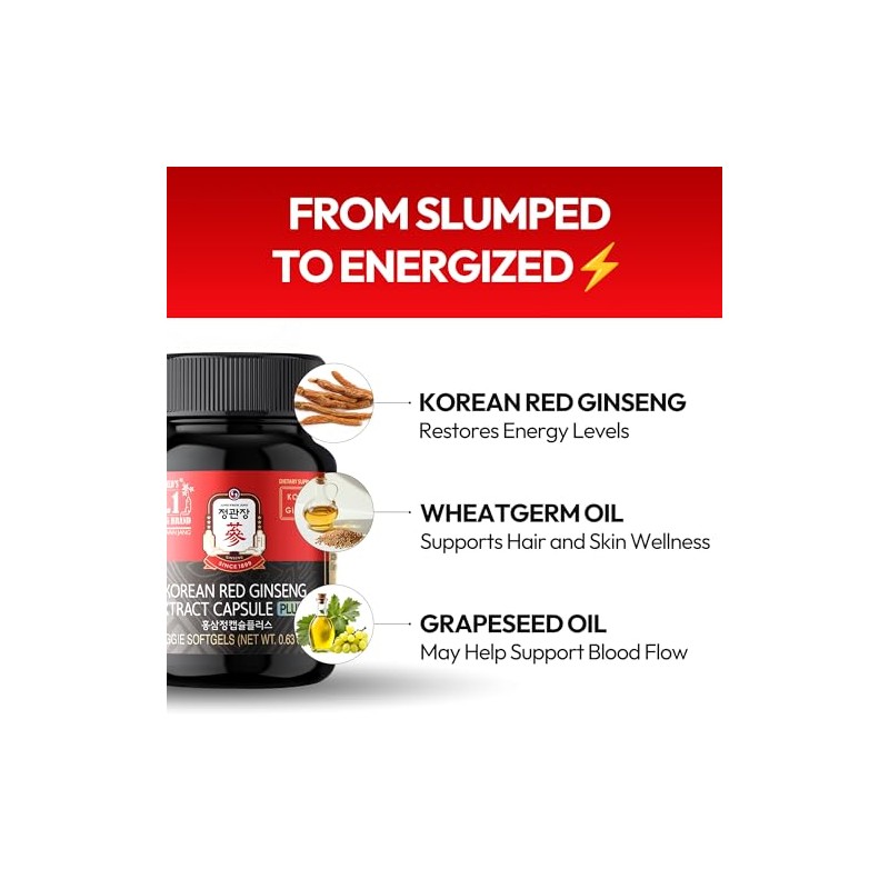JUNG KWAN JANG US Cápsulas de extracto de ginseng rojo