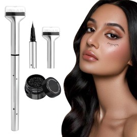 Fonyiunce Eyeliner Stamp (Mocha Brown), Lower Lash Stamp, 2 in 1 Lower Eyelash Stamp Set, Reusable Lower Lash Stamp, Eye Makeup Tools for Beginners, Lower Lash Stamp for Make Up Beginners