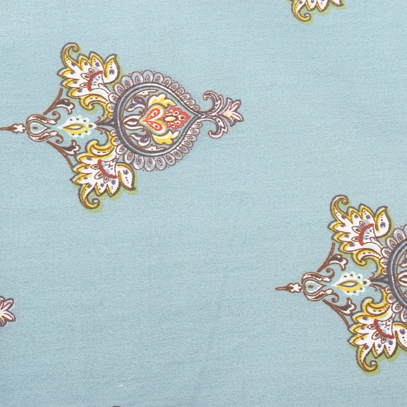 Teal Pillow Cases, 100% Cotton Floral Envelope Closure Pillow Covers,