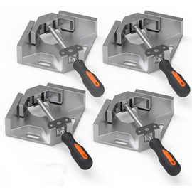 huachuanghc Corner Clamp, 4pcs 90 Degree Right Angle Clamp with Adjustable Aluminum Alloy Swing Jaw, Single Handle Clamps for Woodworking Tools Photo Framing, Present for Men Dad 15.1 Inch