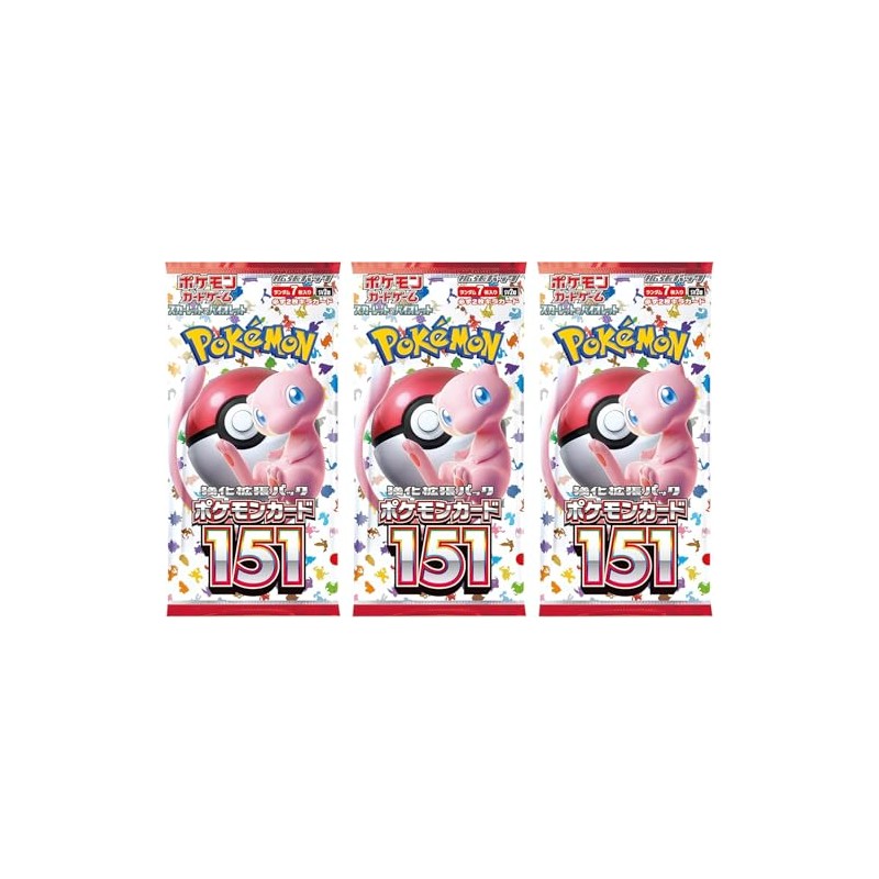(3 Packs) Pokemon Card Game Japanese 151 SV2a Booster Pack
