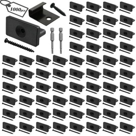 Hidden Fastener for Composite Deck, 1000PCS Hidden Deck Fasteners & 20PCS Start Clips, Universal Composite Decking Clips Nylon T Clips Hidden Fasteners with Metal Deck Screws