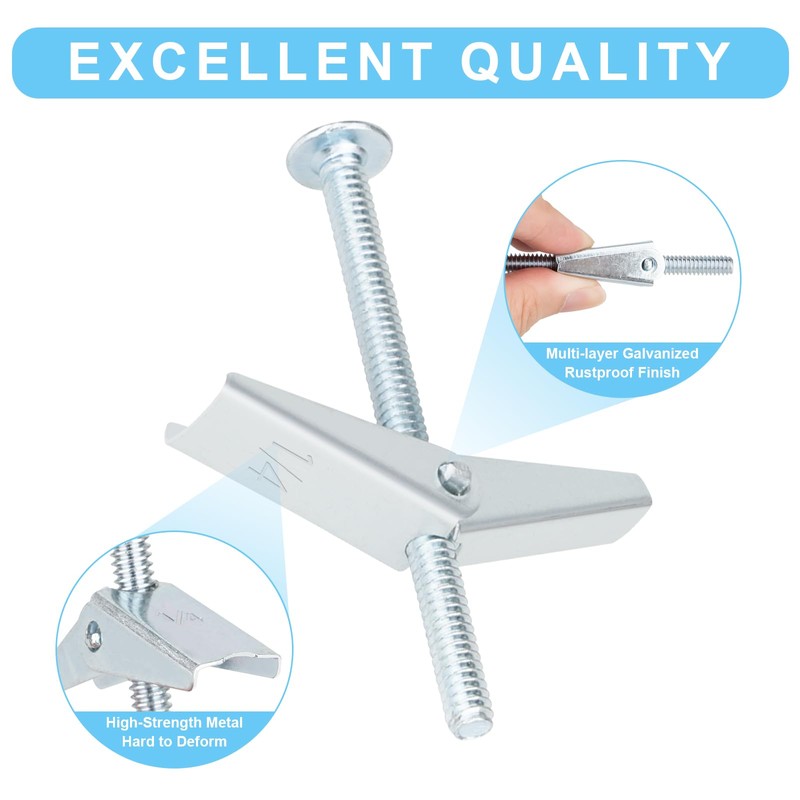 Set of 15 toggle screws and 1/4" wing nut for