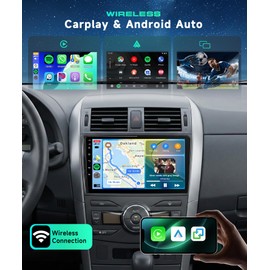 8Core 4G+64G Android 15 Car Radio for Toyota Corolla 2009-2013, Car Stereo Wireless Carplay Android Auto, GPS WiFi, Bluetooth 5.1, Rimoody 9 inch Touch Screen for Corolla DSP + Backup Camera