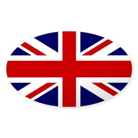 CafePress British Flag Oval Car Bumper Sticker