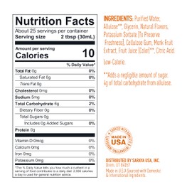 Lakanto Simple Flavoring Syrup - Monk Fruit Sweetener with Allulose, Perfect for Coffee, Tea, Cocktails, Snow Cones, Sodas, Other Drinks, Keto, Vegan (Mango - 25.4 fl oz)