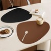 Faux Leather Placemats and Coasters Set of 4, Dual-Sided Round