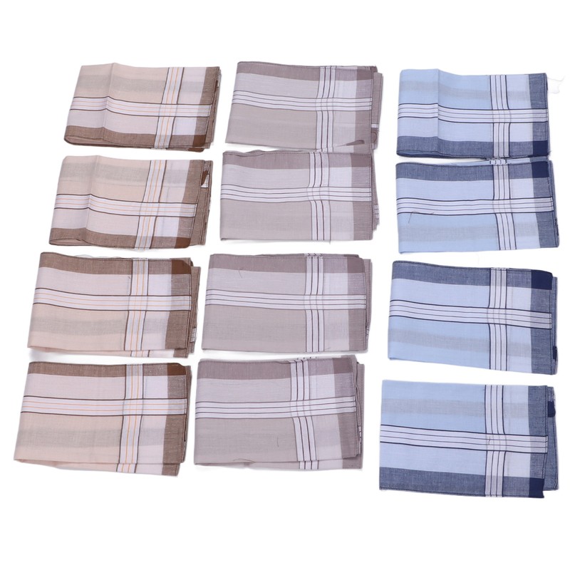 12 Pcs 40cm Cotton Men Handkerchiefs Elderly Handkerchief Sweat Absorbent