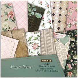 Qililandiy 24 Sheets Cardstock Paper Pad 12x12 Inches Collection Paper Pack Single-Sided Decorative Paper Designer Paper for Card Making, Travel Diary (Galaxy PA2034)