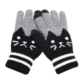 Women Men Winter Touch Screen Gloves Cat Warm Knit Texting Gloves Touchscreen Mittens