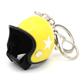 VmG-Store Motorcycle Helmet Retro Keyring with Functional Clasp XL, yellow