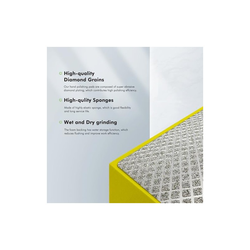 6 Pack Diamond Polishing Pads, Diamond Sanding Blocks for Tile