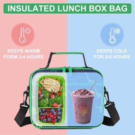 Lonchera Niño, VASCHY Bolsa de Almuerzo con Aislamiento Reutilizable Fiambrera para Niño y Niña Loncheras Termica Infantil,Dinosaurio