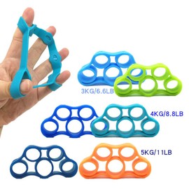 Hovico Finger Strengthener Grip Resistance Bands Grip Strength Trainer Finger Grip Strengthener Strength Trainer Gripper Set for Arthritis Carpal Tunnel Exercise Guitar and Rock Climbing
