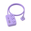 Small Purple Extension Cord 5FT, Cute Extension Cord with 3