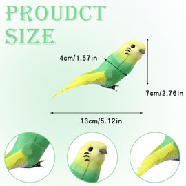 FBIRDY 12 PCS Artificial Parrot Bird Clip On Foam Feather Birds Ornaments for Spring Tree Crafts Christmas Wreaths Decor