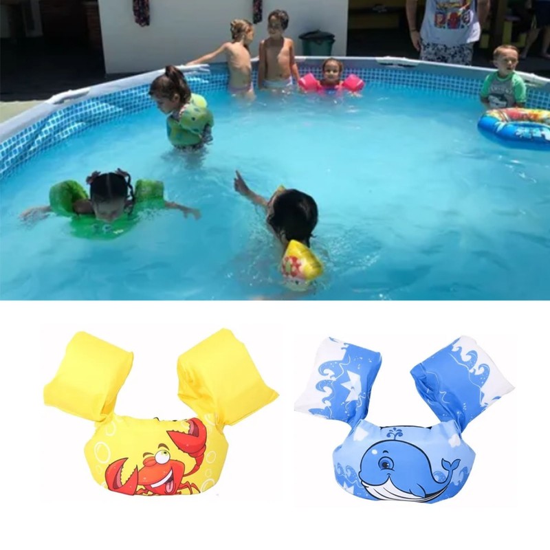 Kids Swim Vest Inflation Free Cartoon Pattern Foldable EPE Swim
