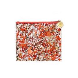 Packed Party Spirit Squad Confetti Everything Pouch, Makeup Bag, Travel Bag,Cosmetic Bag for Women (Orange Burst)