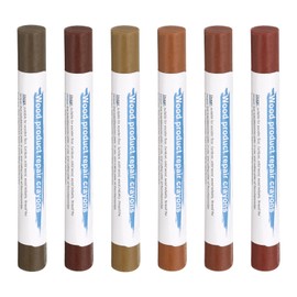 HARFINGTON Wood Filler Sticks 6 Colors Wooden Wax Touch Up Furniture Repair Crayons for Brown, Red, Begonia, Red Oak, Light Teal, Light Red Maple